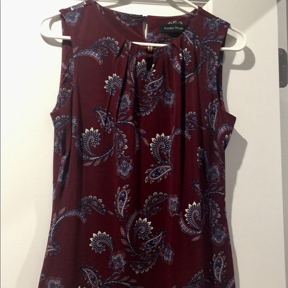 Ivanka Trump Tops - Ivanka Trump maroon paisley sleeveless blouse.